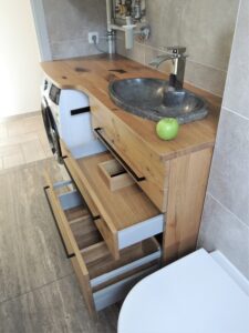 Waschtischkombi Wildeiche mit Waschmaschine