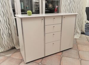 Design-Sideboard Weißlack chrom