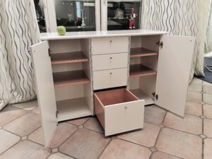 Design-Sideboard Weißlack chrom